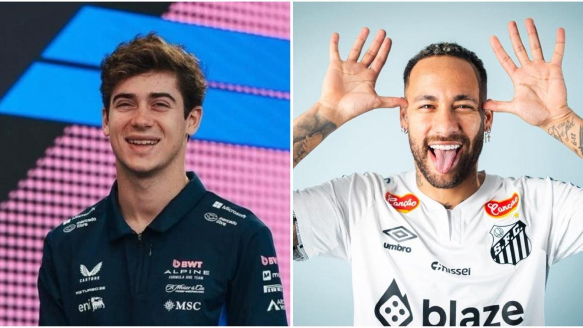 Colapinto y Neymar, las dos figuras del comercial de Mercado Libre con la escudería francesa "Alpine"